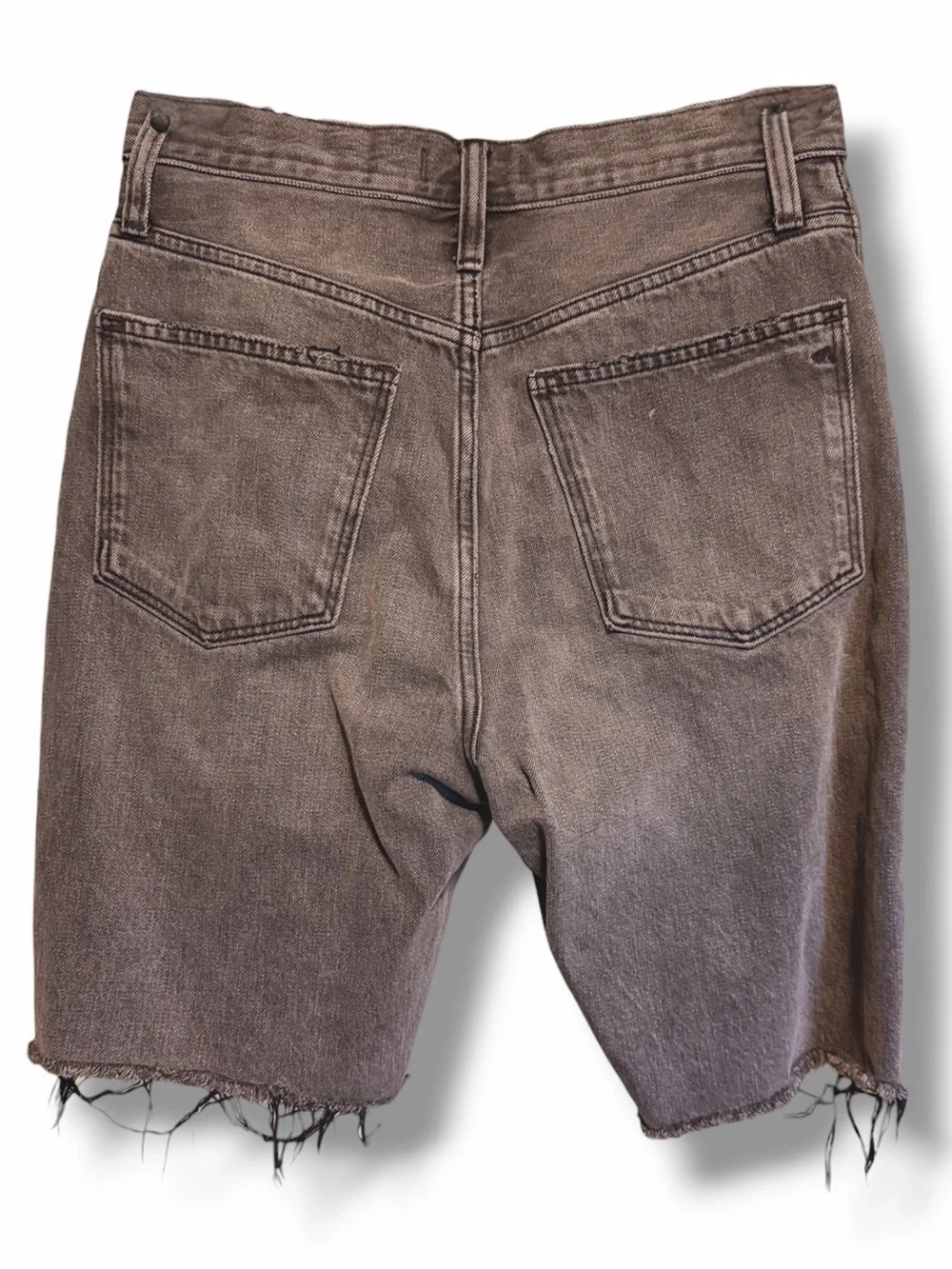 🌼Madewell High-Rise Black Washed Long Denim Shorts